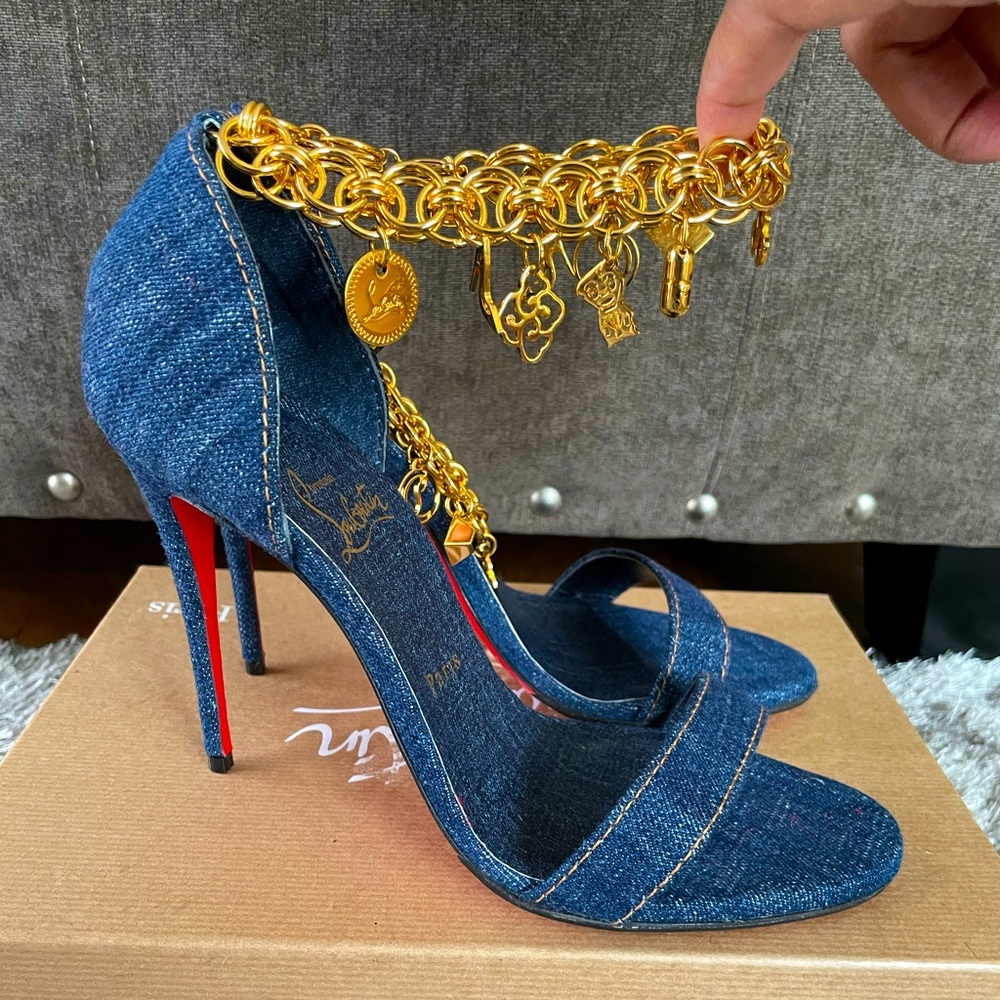 Christian Louboutin denim Gourmi sandal *brand new*